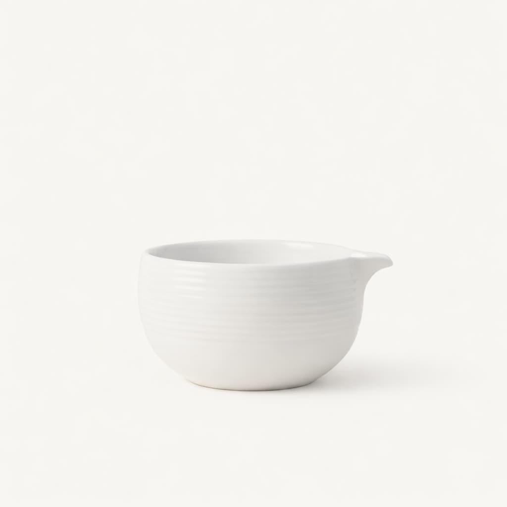 Handmade white matcha bowl